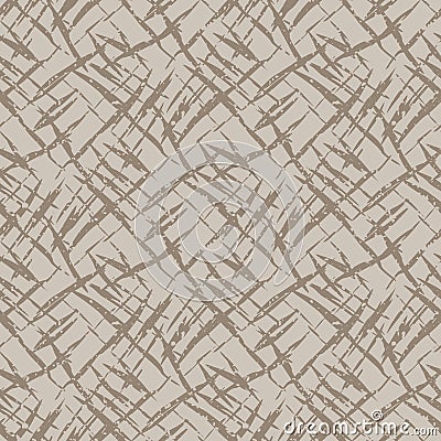 Vector burlap effect seamless pattern background. Hessian fiber texture fabric style beige and brown grid backdrop Vector Illustration
