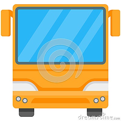 Vector bus illustration city transport icon front view Vector Illustration