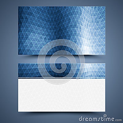 Blue business card template. Abstract background Vector Illustration