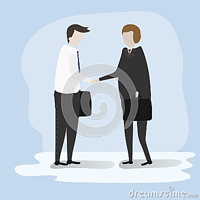 Vector of business dealing shaking hands Vector Illustration