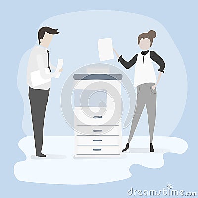 Vector of business employee working Vector Illustration