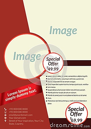 Vector business flyer, brochure, Interior Designers Flyer, Magazine Cover & Poster Template - 01 Vector Illustration