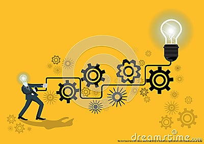 Vector business for ideas and creativity in business operations with backlash and bulb flat design Vector Illustration