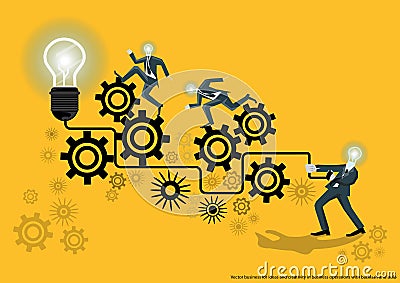 Vector business for ideas and creativity in business operations with backlash and bulb flat design Vector Illustration