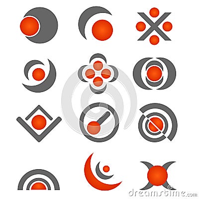 Vector business logo design - grey/orange Vector Illustration