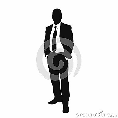 Vector business man black silhouette Vector Illustration