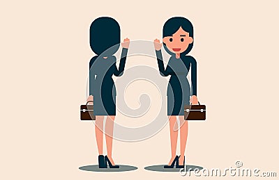 Vector business people greet. Partner business concept. Vector Illustration