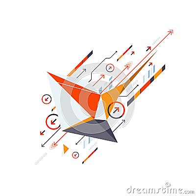 Vector business technology communication concept, creative polygon abstract shape design Vector Illustration