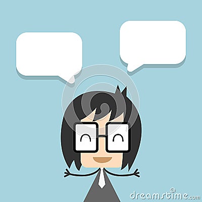 Vector businessman thinking and speech bubble , EPS10. Vector Illustration