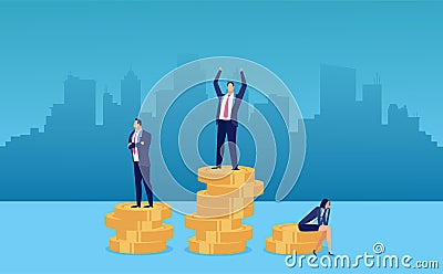 Vector of a businesswoman being rewarded the least Vector Illustration