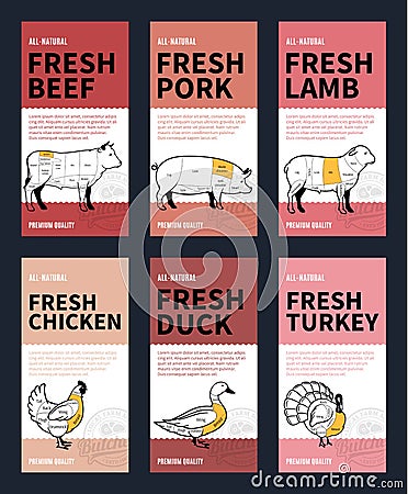 Vector butchery labels Vector Illustration