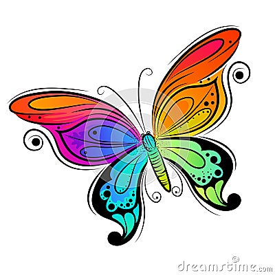 Vector Butterfly Design Cartoon Illustration