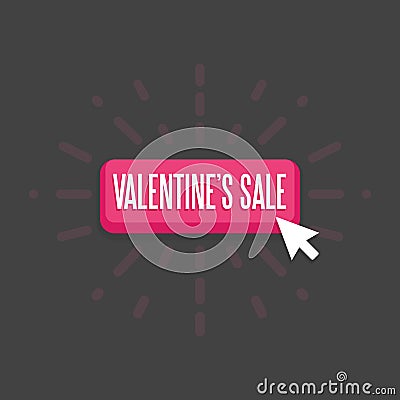 Vector button with valentines symbols. Modern design elements Stock Photo