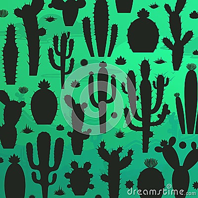 Vector cactus pattern Vector Illustration