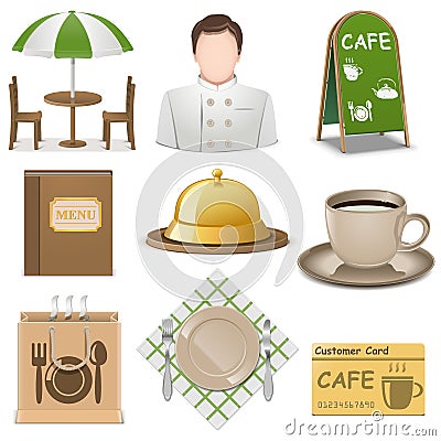 Vector Cafe Icons Vector Illustration