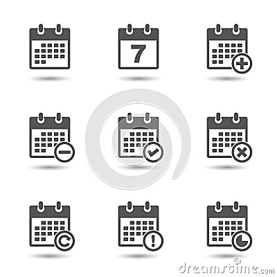 Vector calendar icons set Vector Illustration