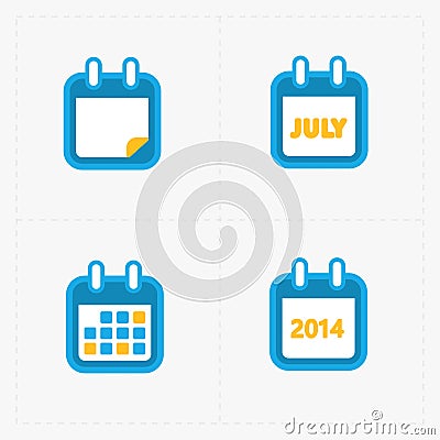 Vector Calendar Icons on white Vector Illustration