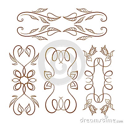 Vector calligraphy elements set. Vector Illustration