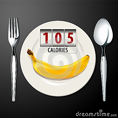 Vector of Calories in Banana Vector Illustration