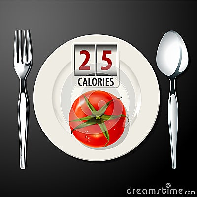 Vector of Calories in Tomato Vector Illustration