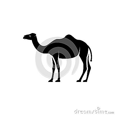 Vector camel silhouette view side for retro logos, emblems, badges, labels template vintage design element. Isolated on white Vector Illustration