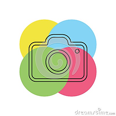 vector Camera icon - digital photography symbol Cartoon Illustration