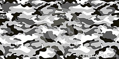 Vector camouflage pattern for clothing design. Black camouflage military pattern Vector Illustration