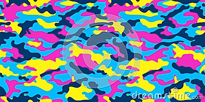 Vector camouflage pattern for clothing design. Pink camouflage military pattern Vector Illustration