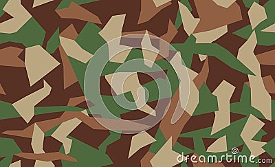 Vector camouflage seamless pattern. Khaki design style for t-shirt. Military texture, camo clothing Vector Illustration