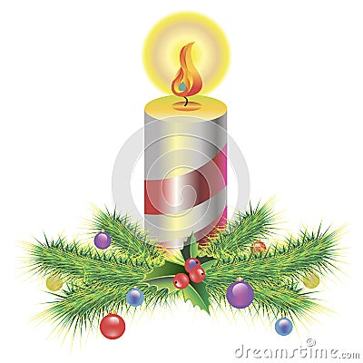 Vector candle christmas illustration decoration holiday Vector Illustration