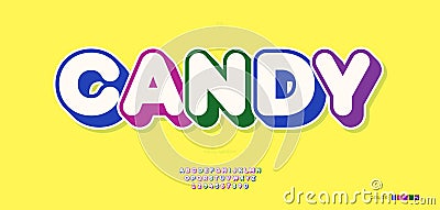 Vector candy font 3d bold typography Vector Illustration