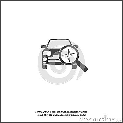Vector car diagnostics icon on white isolated background Vector Illustration