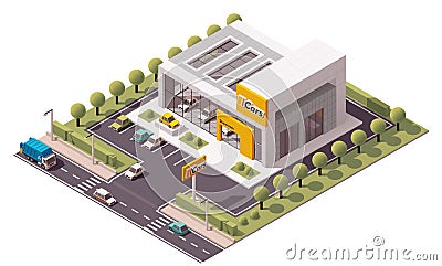 Vector Car Showroom Vector Illustration