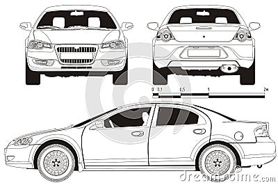 Vector car technical draft Vector Illustration