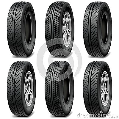 Vector Car Tires Vector Illustration