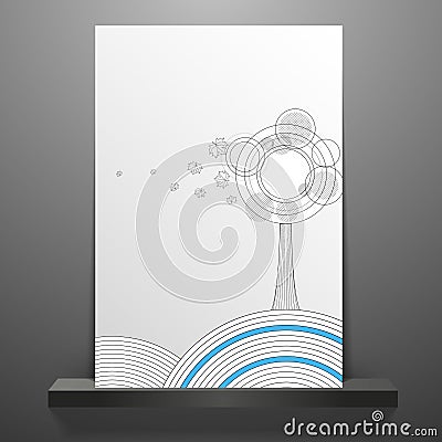 Vector Card with Minimalistic Tree Vector Illustration