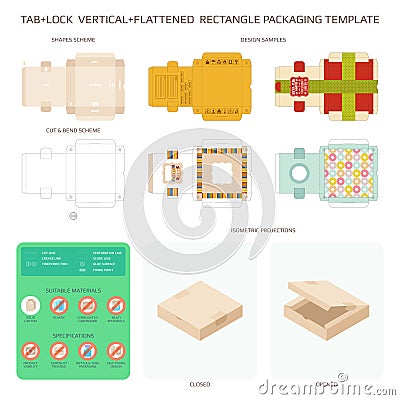 Vector cardboard packaging and design templates set Vector Illustration