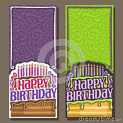 Vector cards Happy Birthday Vector Illustration