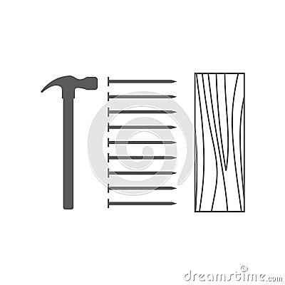 Vector carpentry icon set Vector Illustration