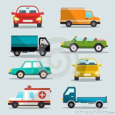 Vector Cars Set. Car Icons Vector Illustration