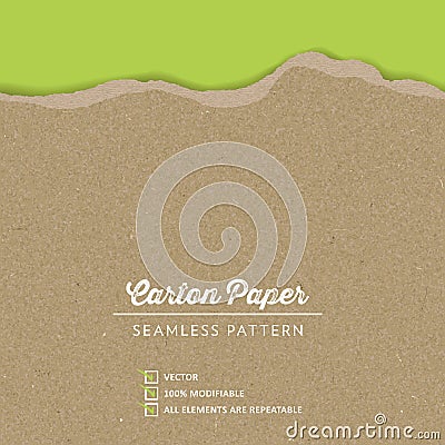 Vector Carton Paper Texture with a continuous torn edge Vector Illustration