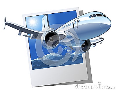Vector Cartoon Airliner Vector Illustration