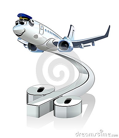 Vector Cartoon Airliner Vector Illustration