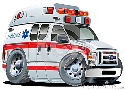 Vector Cartoon Ambulance Car Stock Photo