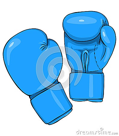 Vector Cartoon Blue Boxing Gloves Stock Photo