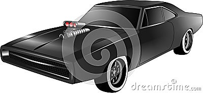 Vector - Cartoon car dodge charger Stock Photo