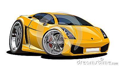 Vector cartoon car Lamborgini Editorial Stock Photo