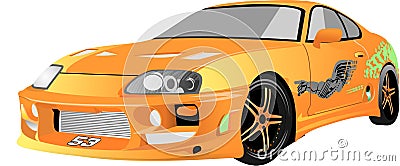 Vector - Cartoon car Toyota Supra Stock Photo