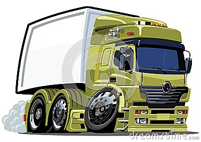 Vector cartoon cargo truck Stock Photo