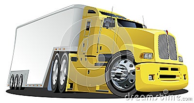 Vector cartoon cargo truck Stock Photo